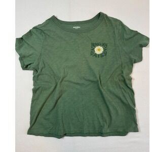 Cottagecore Old Navy Make My Daisy Graphic Tee Womens L Sage Green